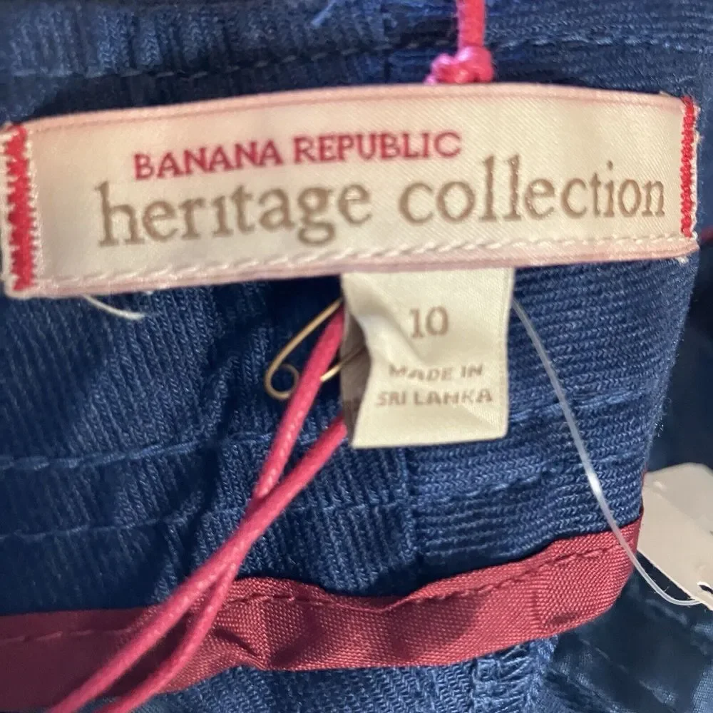 Banana Republic Heritage Pants‎ Womens 10 Basic Blue Linen Blend Single Pleated